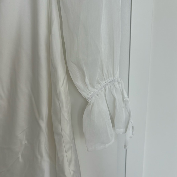 White Satin Engagement Party Dress - Picture 6 of 10